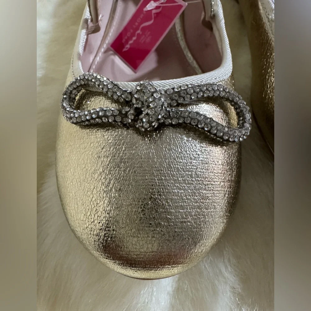 Nina Gold Kids Dress Shoes with Bow NWT